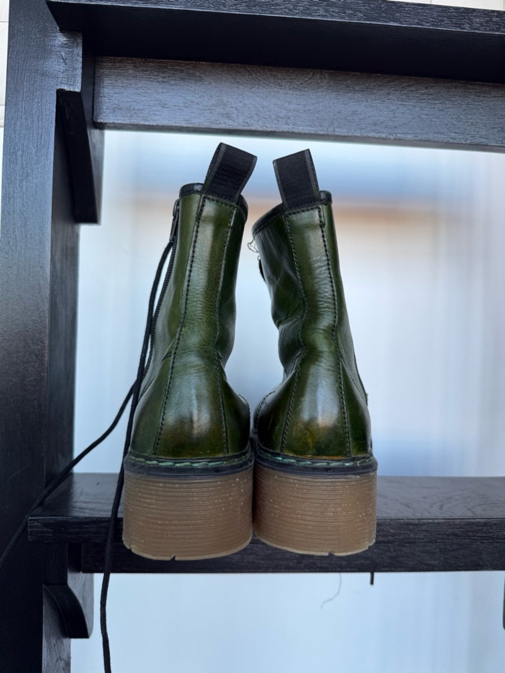 ROOLEE Green Lace-Up Platform Women's Boots - Picture 5 of 8